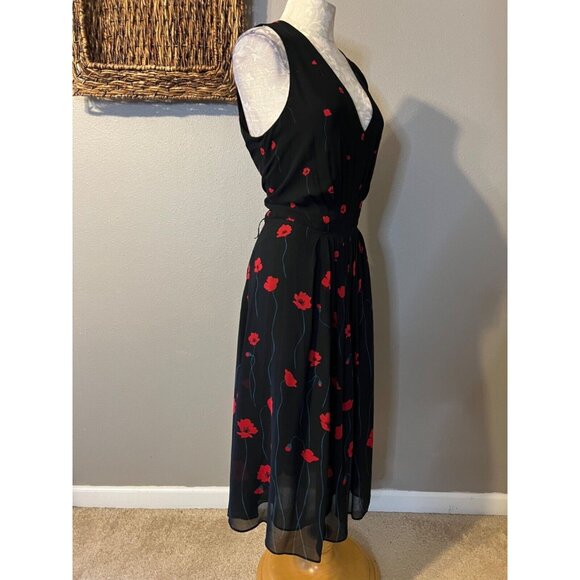 Anne Klein Black and Red Floral Dress - Picture 7 of 11